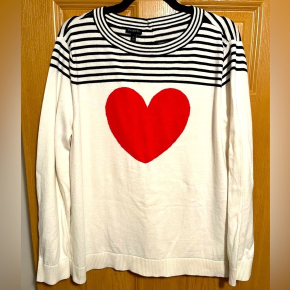 Talbots Button Back Heart Sweater - Picture 2 of 12
